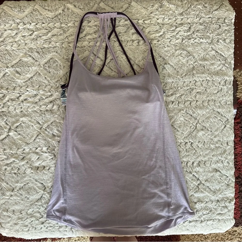 Lululemon Lighten Up Tank Heathered Lilac Blurry Belle Multi Deep Zinfandel sz 8 - Picture 8 of 15